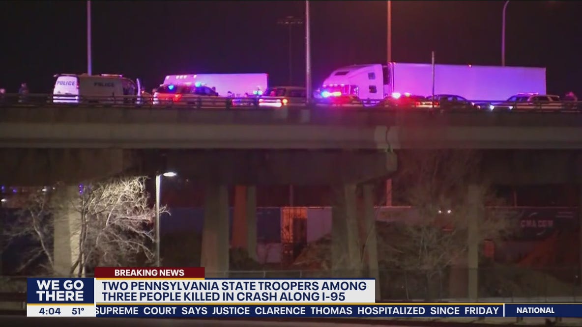 2 Pennsylvania state troopers among 3 killed in crash on I-95 in South Philadelphia
